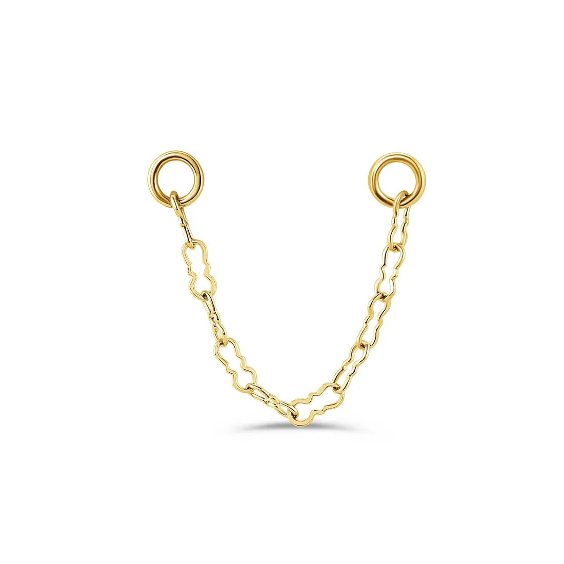 Norvoch 14K Solid Yellow Gold Razor Chain