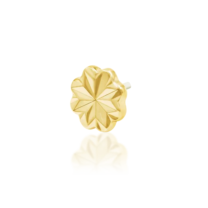 Junipurr 14k Gold Laser Blossom threadless end - 4mm
