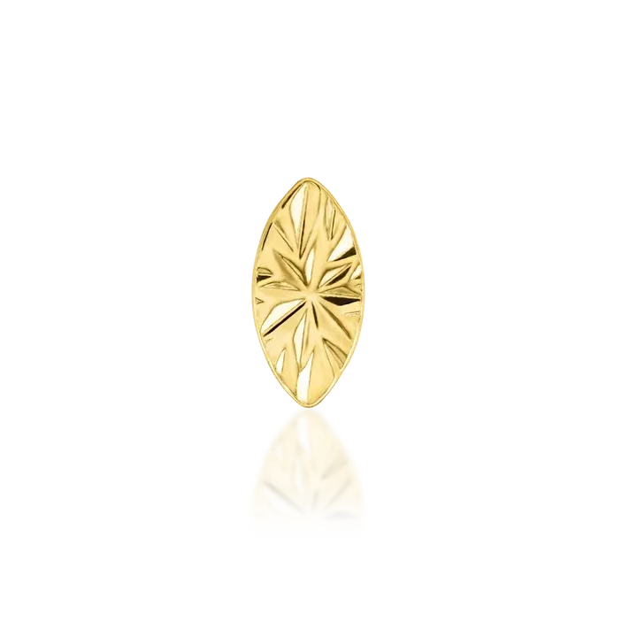 Junipurr 14k Gold Threadless Laser Marquise end - 4.6mm