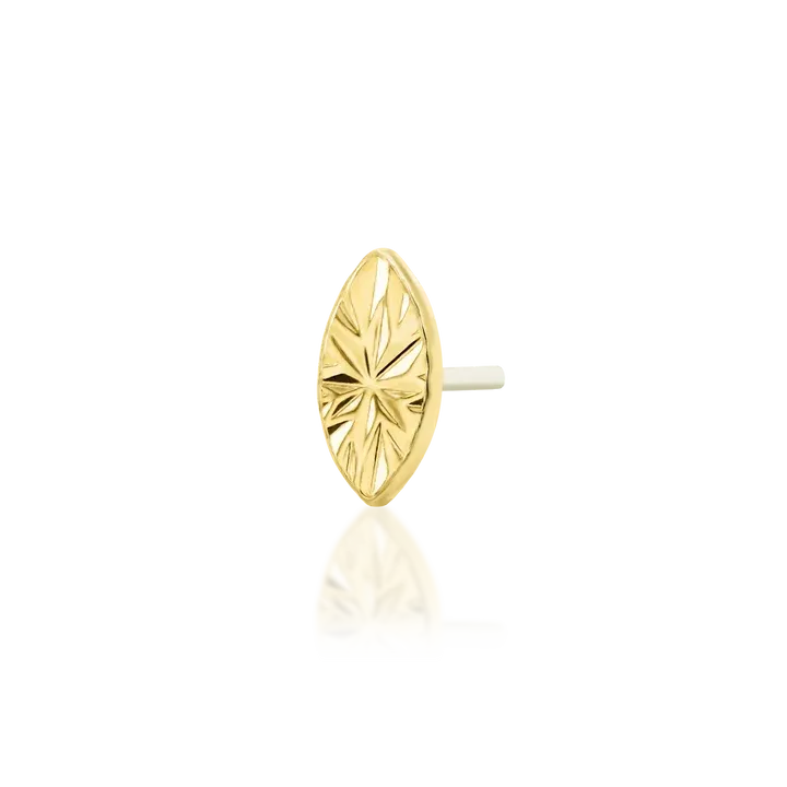 Junipurr 14k Gold Threadless Laser Marquise end - 4.6mm