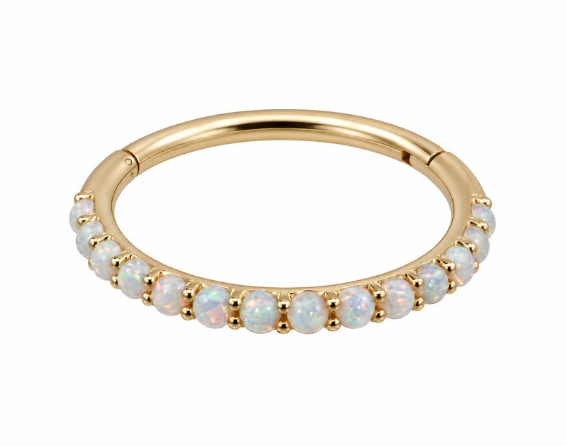 Canasteel 14K Gold Clicker - Opal Cabochon