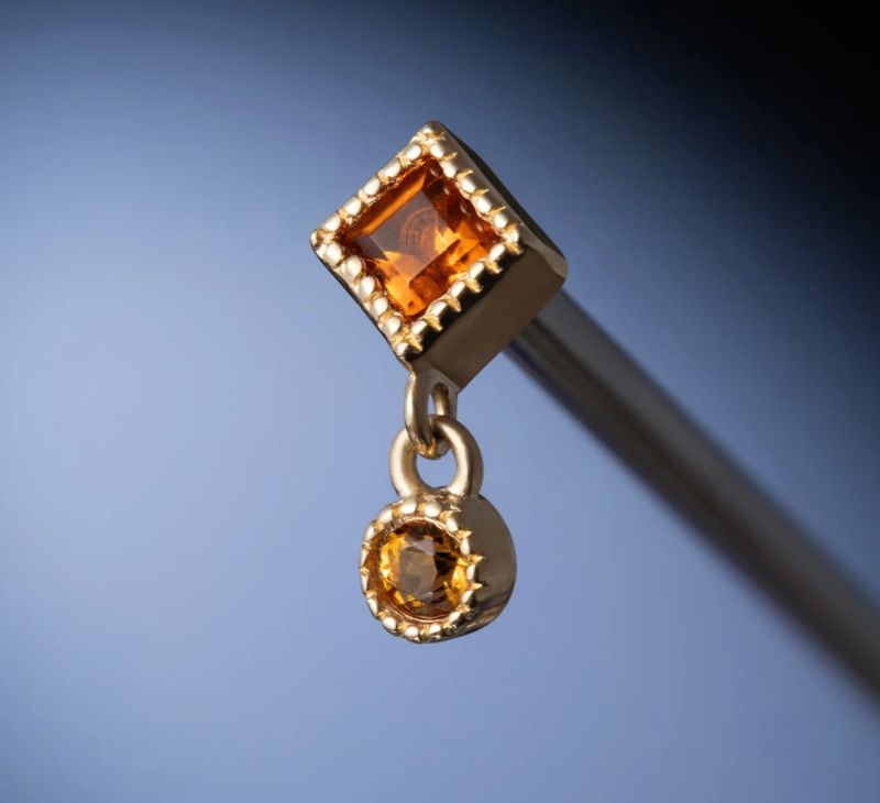 Ember - 14k gold threadless end - Trellis
