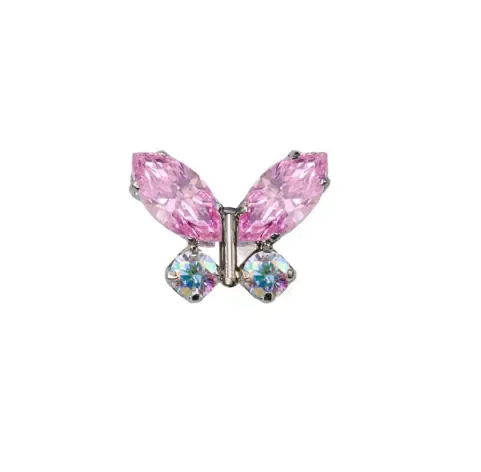 Canasteel - Titanium Threadless End - Mini Papillon -Pink/Rainbow Canasteel - Titanium Threadless End - Mini Papillon -Pink/Rainbow