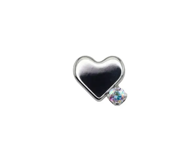 Canasteel Threadless Sweatheart Right 3 mm - Rainbow CZ Canasteel Threadless Sweatheart Right 3 mm - Rainbow CZ