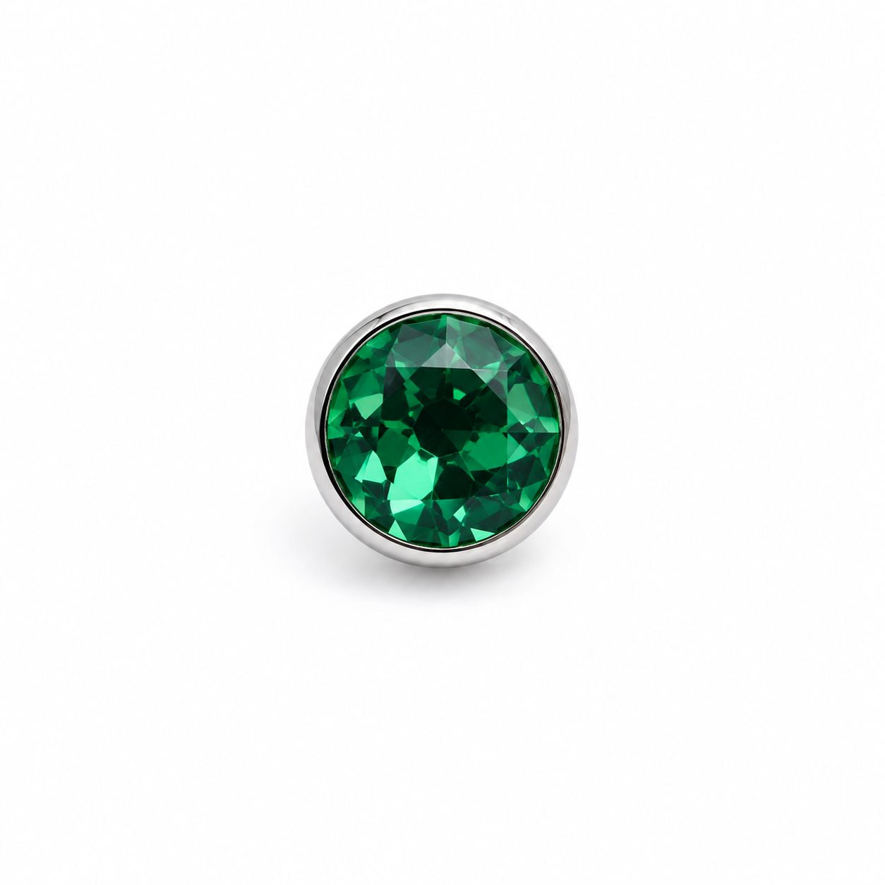 1.6 mm Industrial Strength Threaded Flat Back Gem - Emerald Green CZ