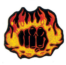 Patch, Logo, Fist w/ Flame, 4"