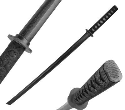 Sword, Wood Daito 40, Black, BK Hand Wrap