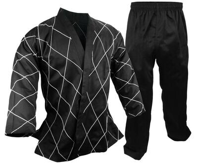 Hapkido Uniform, 8 oz. Black W/ White Stitching