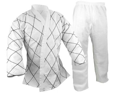 Hapkido Uniform, 8 oz. White W/ Black Stitching