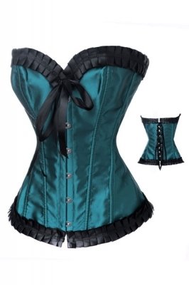 Dark Green Sexy Overbust Lingerie Corset