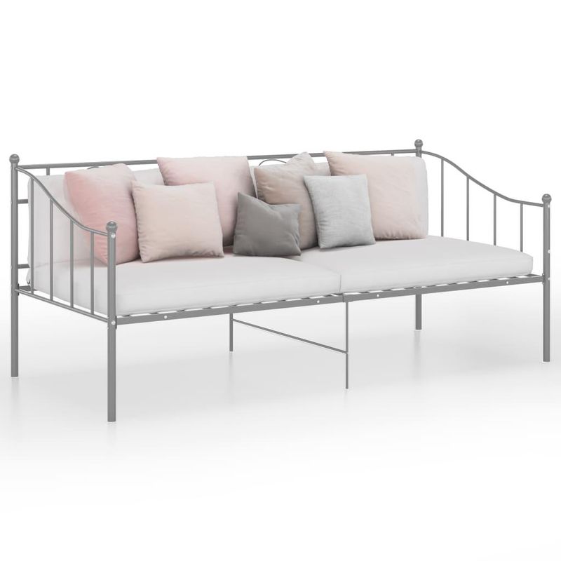 vidaXL Sofa Bed Frame without Mattress Grey Metal 90x200 cm