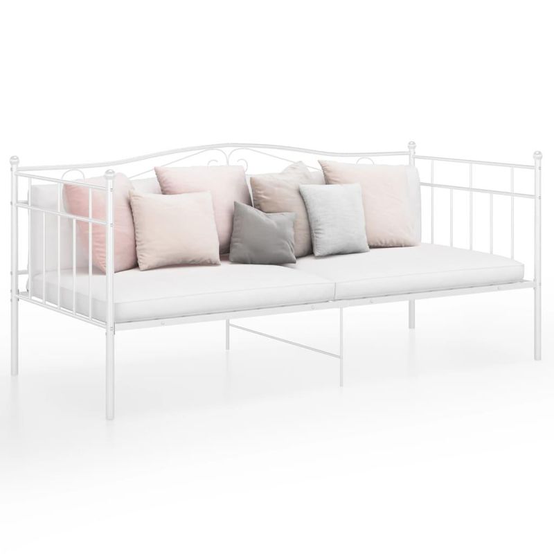 vidaXL Sofa Bed Frame without Mattress White Metal 90x200 cm