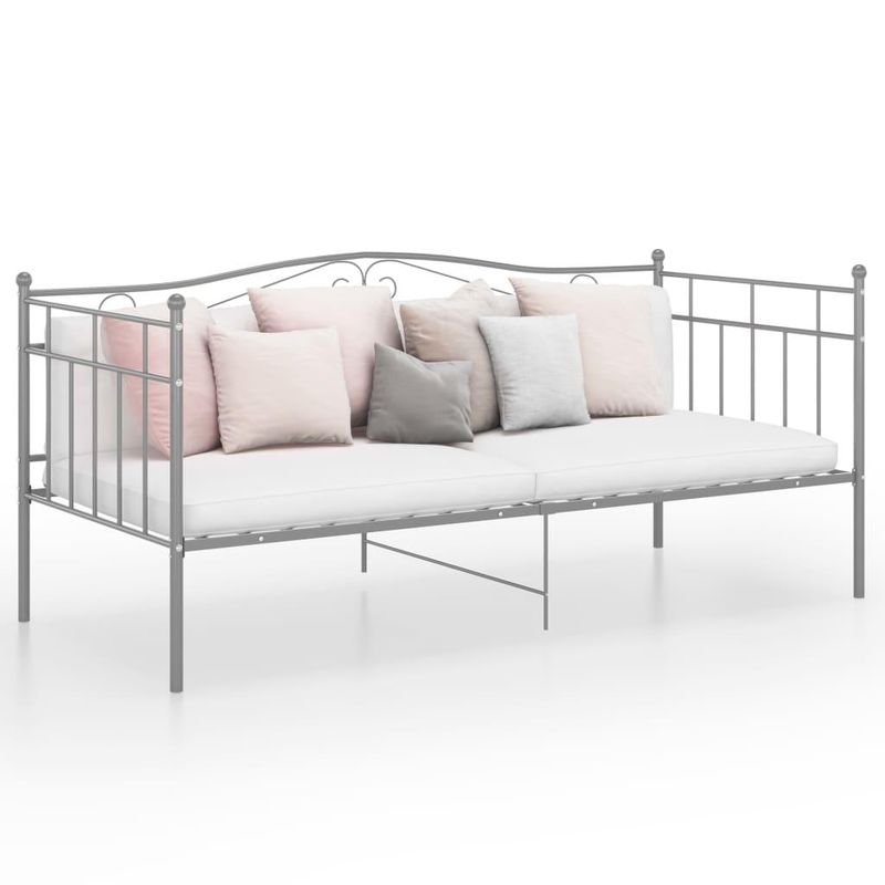 vidaXL Sofa Bed Frame without Mattress Grey Metal 90x200 cm