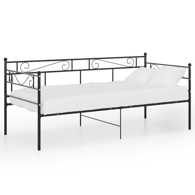 vidaXL Sofa Bed Frame without Mattress Black Metal 90x200 cm