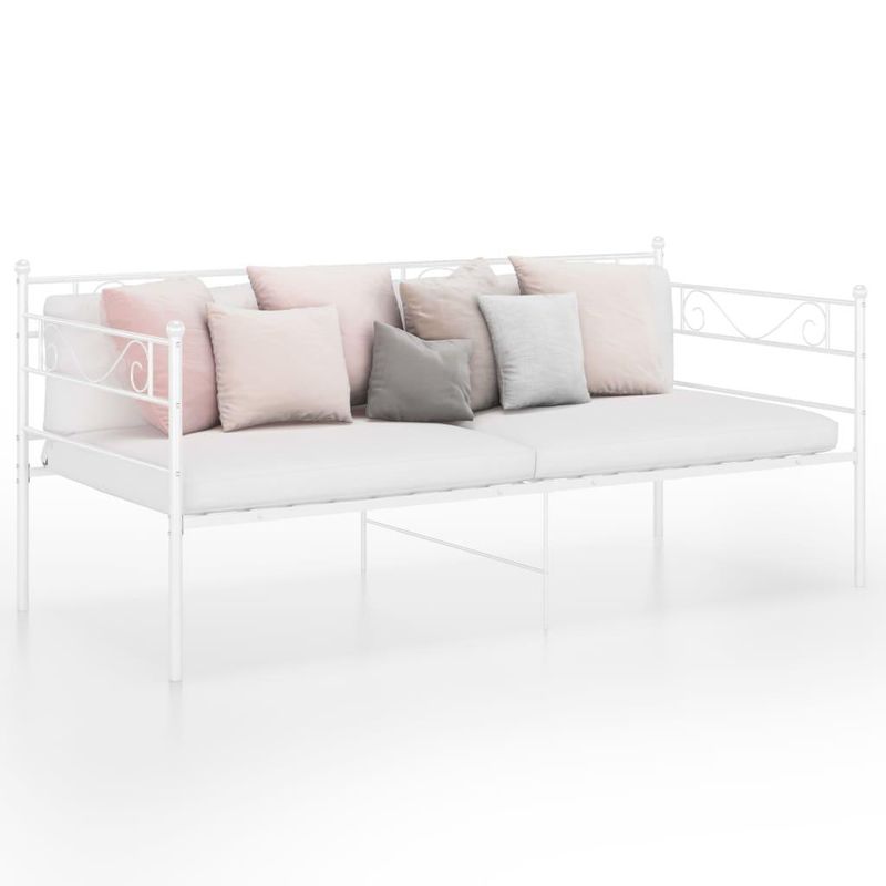 vidaXL Sofa Bed Frame without Mattress White Metal 90x200 cm