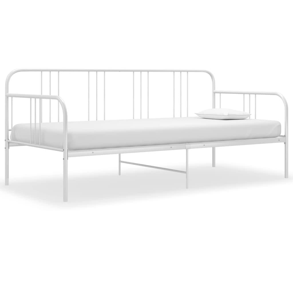 vidaXL Sofa Bed Frame without Mattress White Metal 90x200 cm, Color: White