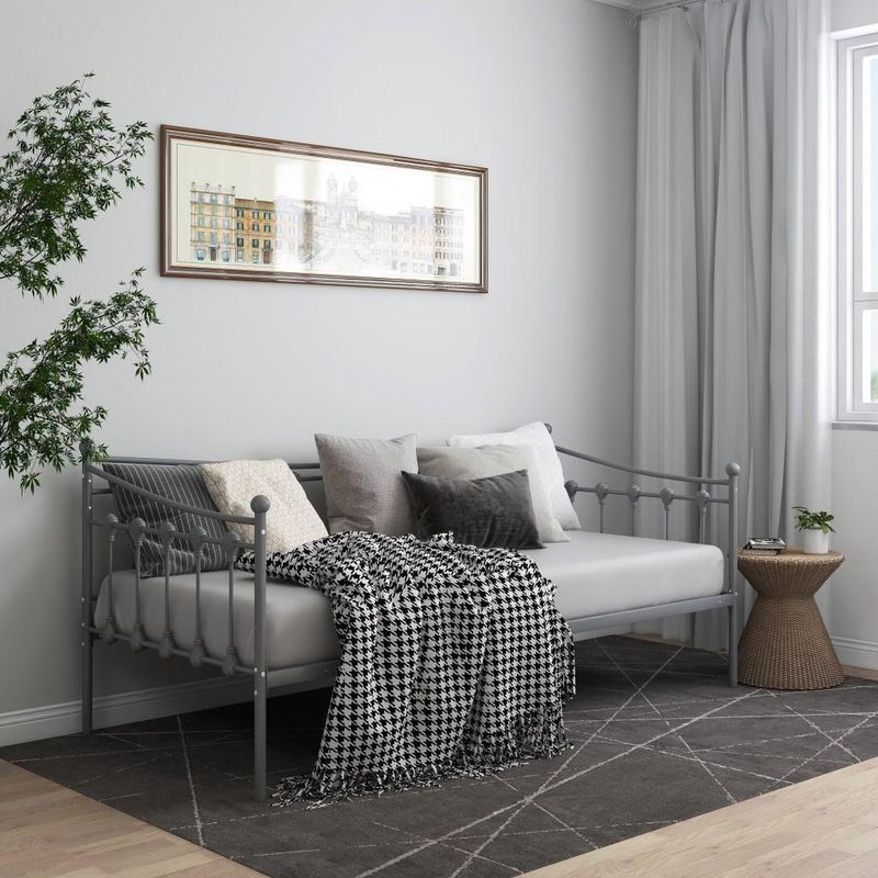 vidaXL Sofa Bed Frame without Mattress Grey Metal 90x200 cm