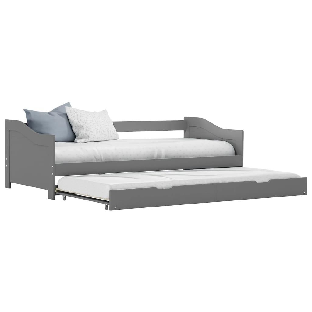 vidaXL Pull-out Sofa Bed Frame without Mattress Grey 90x200 cm, Color: Grey
