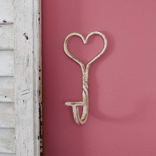 Distressed Cast Iron Heart Hook