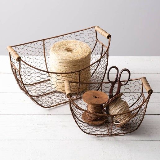 Copper Finish Scoop Basket
