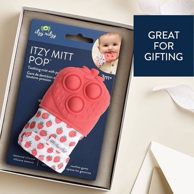 Itzy Teething Mitt Strawberry