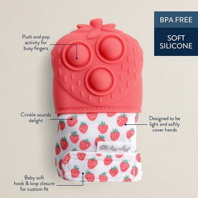 Itzy Teething Mitt Strawberry