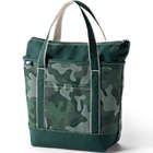 Medium Canvas Tote Bag Print 5 Pocket Zip Top Long Handle