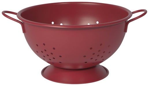 Matte Steel Carmine Red Colander Large