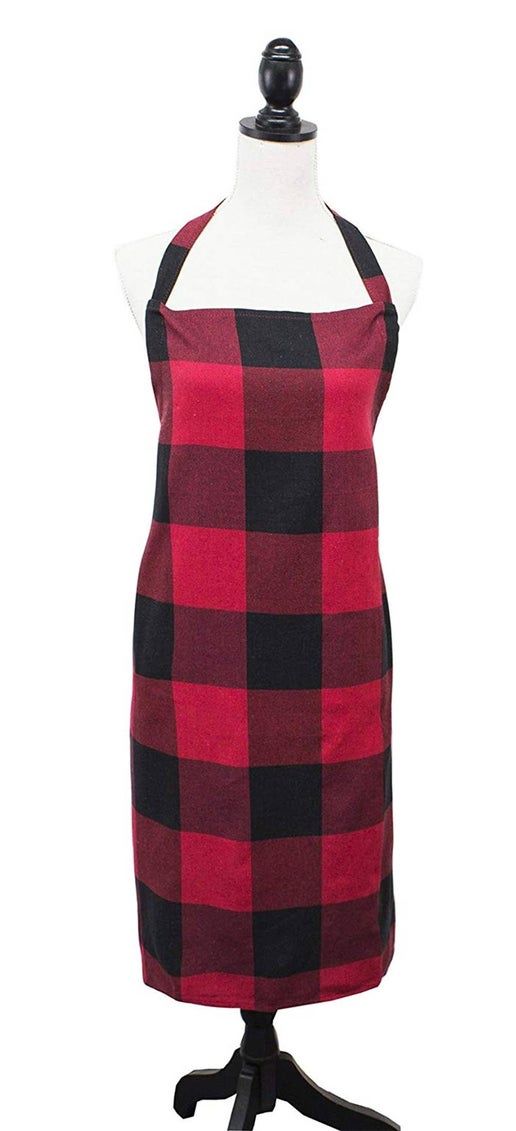 Red &amp; Black Buffalo Plaid Cotton  Apron