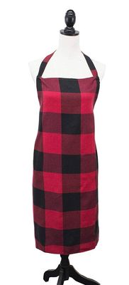 Red &amp; Black Buffalo Plaid Cotton  Apron