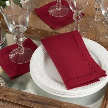 Hemstitch Border 18-Inch Dinner Napkin Set of 4