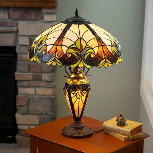 24.5&quot;H Amber Halston Double Lit Table Lamp