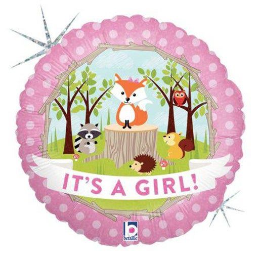 Betallic 18" Woodland Baby Girl Foil Balloon