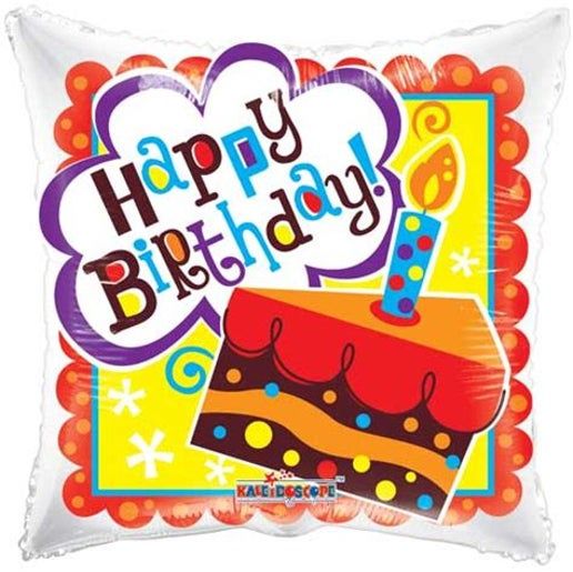 Birthday Cake Square Shaped 18 Inch Mylar Balloon