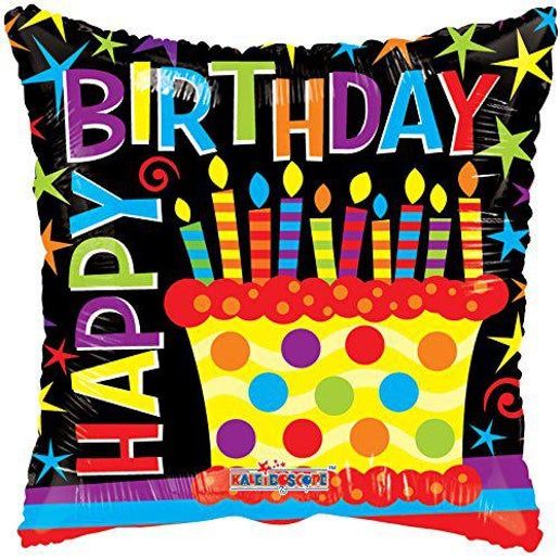 Happy Birthday Cake Foil Mylar Balloon , 18"