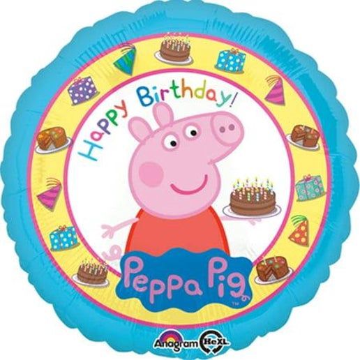 Peppa Pig Happy Birthday Authentic Licensed Theme Foil / Mylar Balloon 18 each