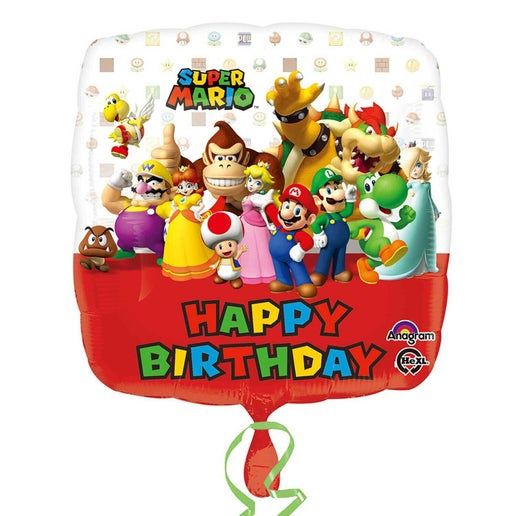 Super Mario Happy Bday Balloon