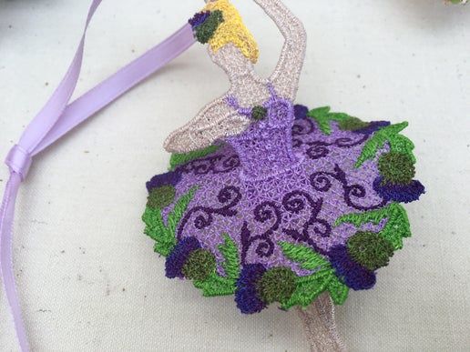 Lace Ballerina with Hanging Ribbon