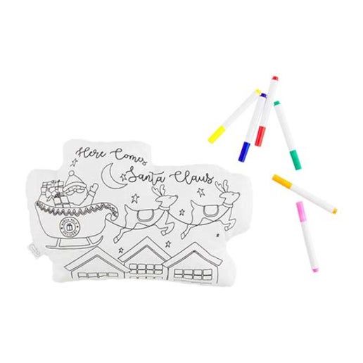Christmas Doodle Pillow - Here Comes Santa