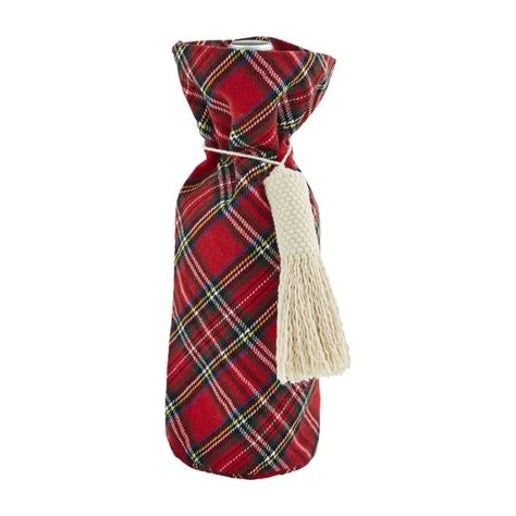 Red Tartan Wine Bag