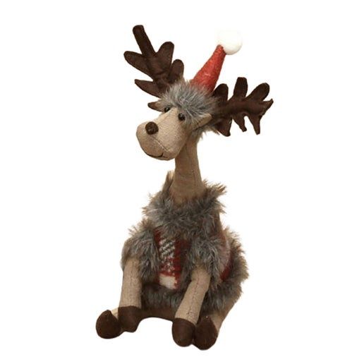 Sitting Plush Long Neck Reindeer - Bright Ideas