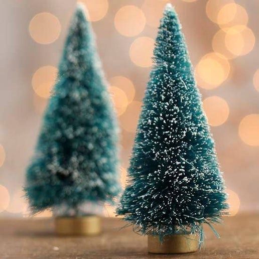 Frosted Bottle Brush Trees 4" 2pk
