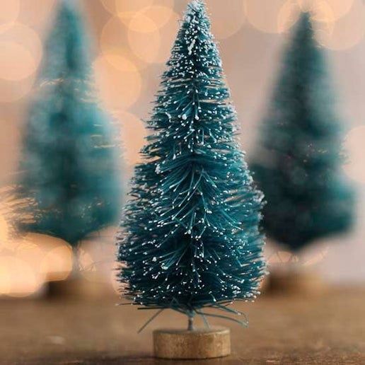 Frosted Bottle Brush Trees 3&quot; 10pc