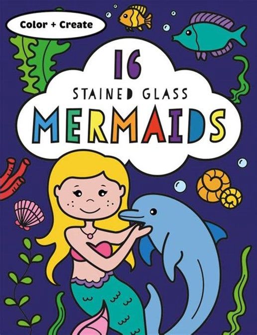 Stained Glass Coloring, Mermaids