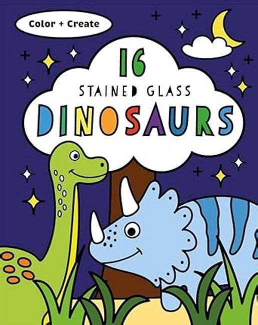 Stained Glass Coloring, Dinosaurs