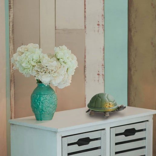 Raphael Green Glass Turtle Accent Lamp