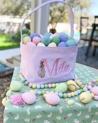 Easter Basket - Striped Seersucker