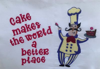 Embroidered Waist Apron - Cake