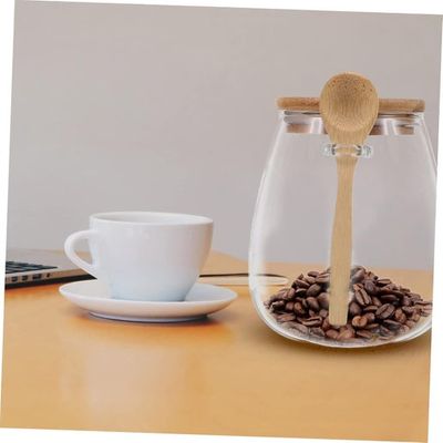 Glass Storage Jar - Small with Cork Lid &amp; Wood Spoon, 12oz