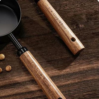 Measuring Cups - Choice of Black or Brass Wood Handle